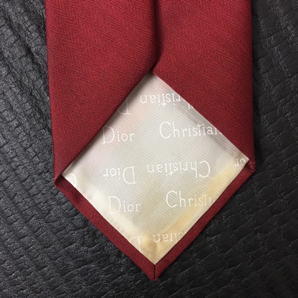 Vintage Christian Dior Red Mens Tie - Picture 5 of 8